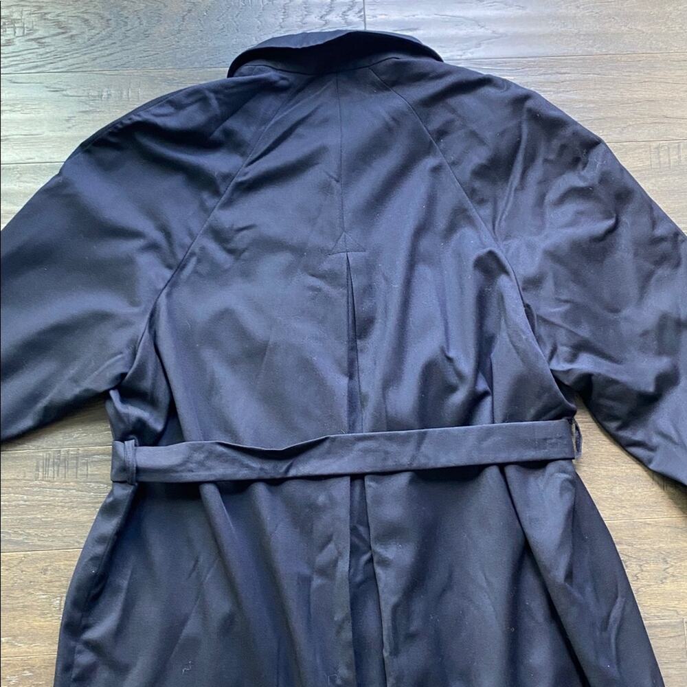 CARDINAL OF CANADA Belted Trench Coat Men's Sz 43XL Navy Wool Vintage Coat - Picture 8 of 10